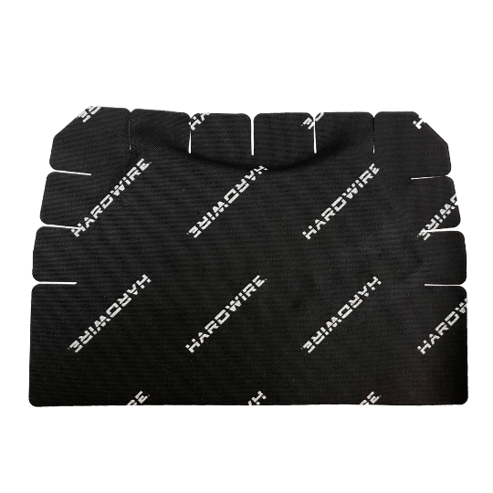 hardwire ballistic burrito neckline protector for high obliquity shots to mitigate skipping